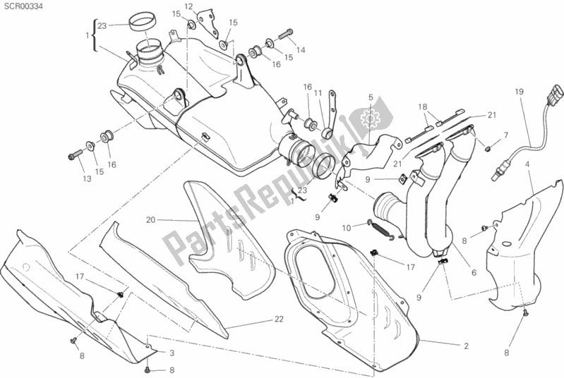 All parts for the 31a - Exhaust System of the Ducati Streetfighter V4 S Thailand 1103 2020